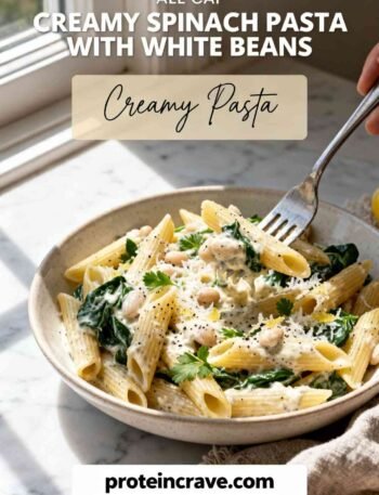 Creamy Spinach Pasta with White Beans