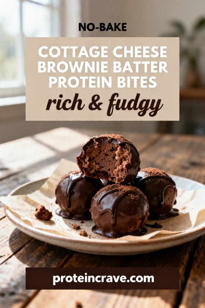 No-Bake Cottage Cheese Brownie Batter Protein Bites