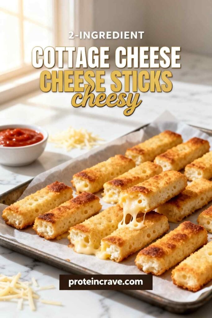 2-Ingredient Cottage Cheese Cheese Sticks