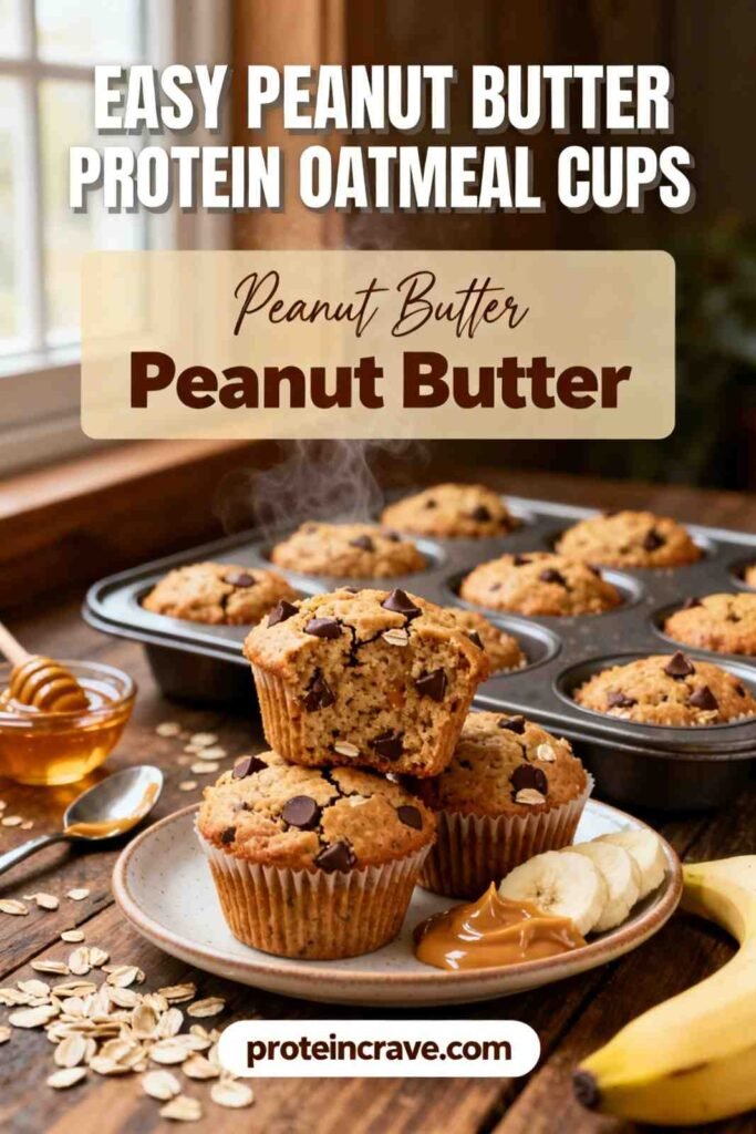 Easy Peanut Butter Protein Oatmeal Cups
