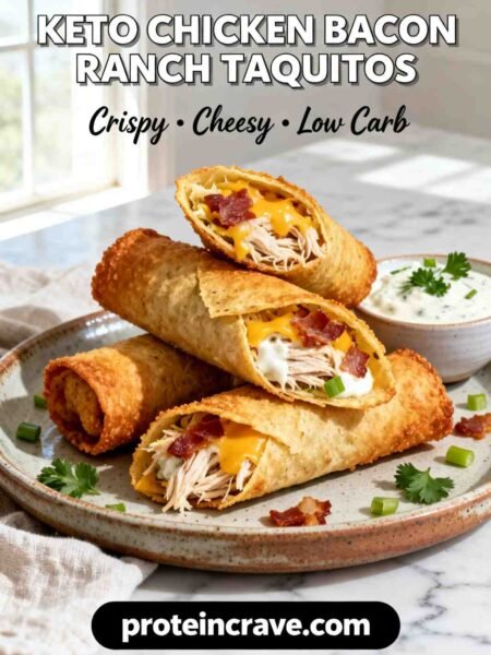 Keto Chicken Bacon Ranch Taquitos