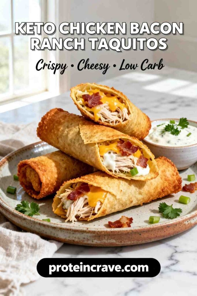 Keto Chicken Bacon Ranch Taquitos