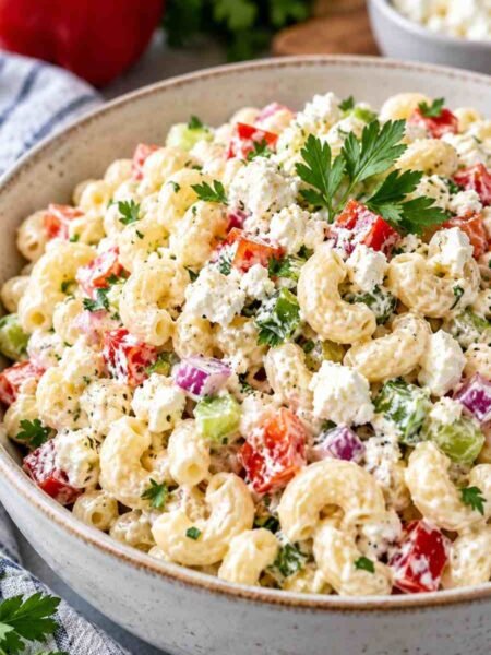 Feta Macaroni Salad Creamy Classic